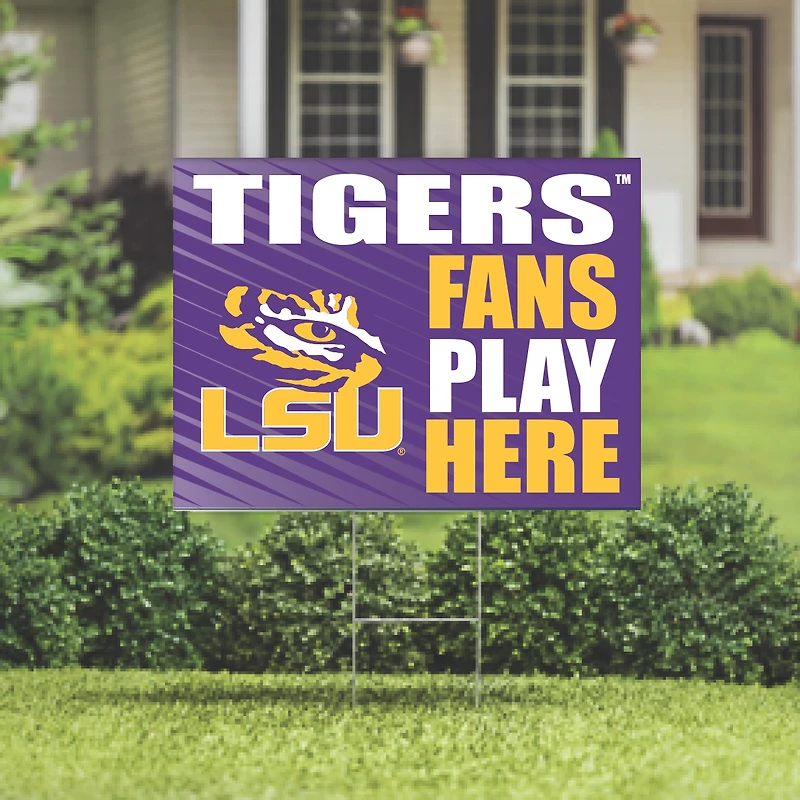 LSU Tigers 18" x 24" Fans Play Here Outdoor Yard Sign
