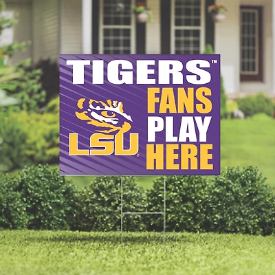 LSU Tigers 18" x 24" Fans Play Here Outdoor Yard Sign