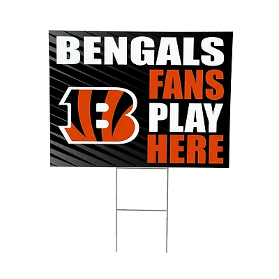 Cincinnati Bengals 18" x 24" Fans Play Here Outdoor Yard Sign