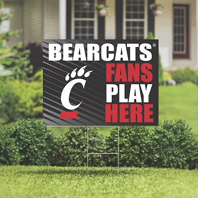 Cincinnati Bearcats 18" x 24" Fans Play Here Outdoor Yard Sign