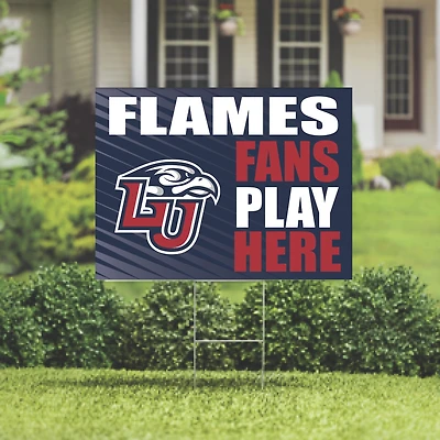 Liberty Flames 18" x 24" Fans Play Here Outdoor Yard Sign