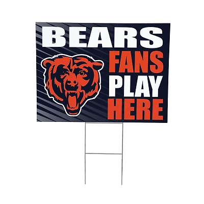 Chicago Bears 18" x 24" Fans Play Here Outdoor Yard Sign