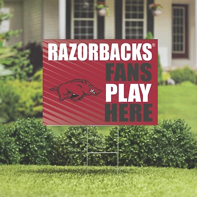 Arkansas Razorbacks 18" x 24" Fans Play Here Outdoor Yard Sign