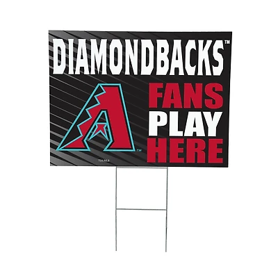 Arizona Diamondbacks 18" x 24" Fans Play Here Outdoor Yard Sign