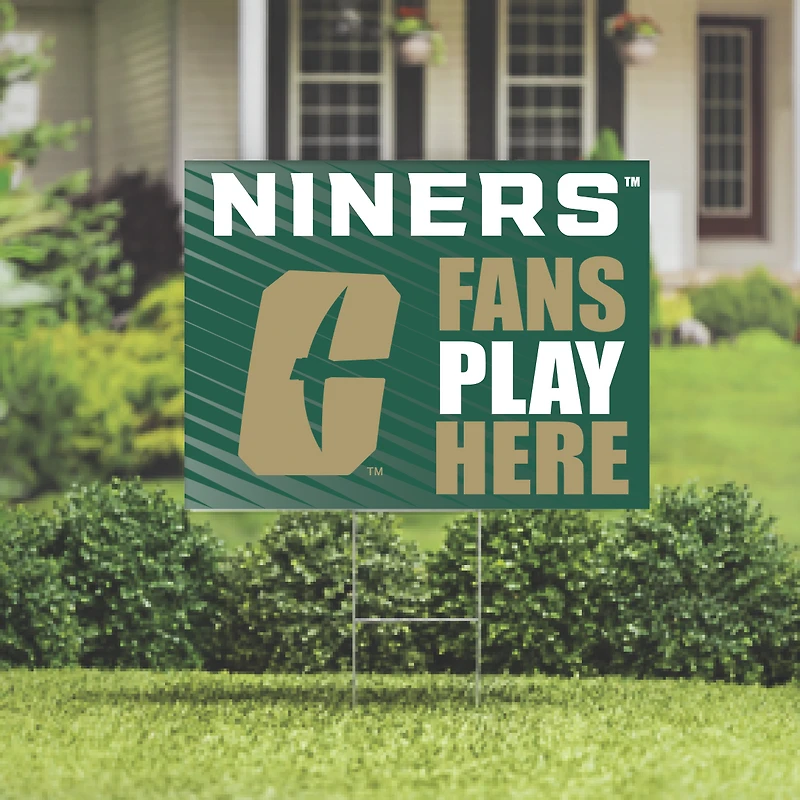 Charlotte 49ers 18" x 24" Fans Play Here Outdoor Yard Sign