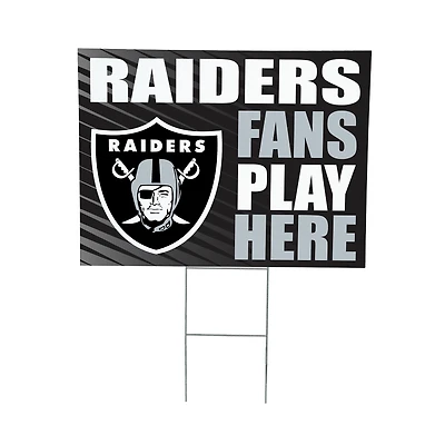 Las Vegas Raiders 18" x 24" Fans Play Here Outdoor Yard Sign