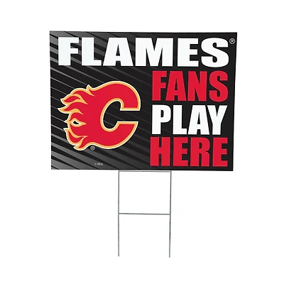 Calgary Flames 18" x 24" Fans Play Here Outdoor Yard Sign
