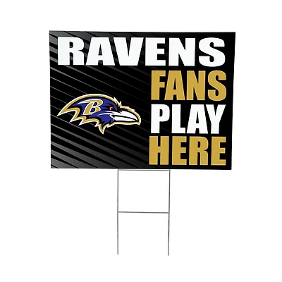 Baltimore Ravens 18" x 24" Fans Play Here Outdoor Yard Sign
