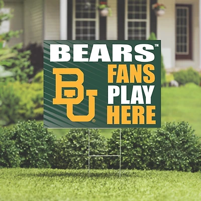 Baylor Bears 18" x 24" Fans Play Here Outdoor Yard Sign