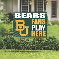 Baylor Bears 18" x 24" Fans Play Here Outdoor Yard Sign