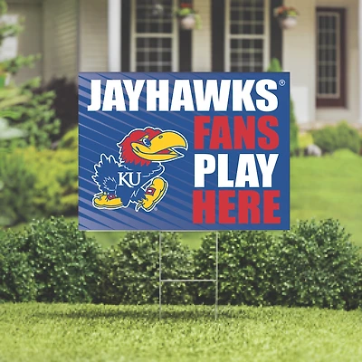Kansas Jayhawks 18" x 24" Fans Play Here Outdoor Yard Sign