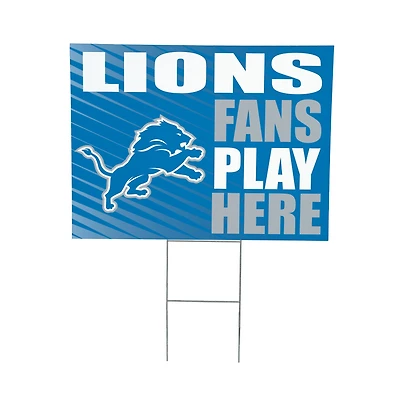 Detroit Lions 18" x 24" Fans Play Here Outdoor Yard Sign