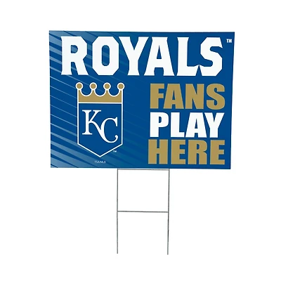 Kansas City Royals 18" x 24" Fans Play Here Outdoor Yard Sign