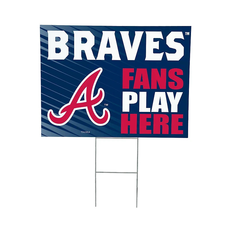 Atlanta Braves 18" x 24" Fans Play Here Outdoor Yard Sign