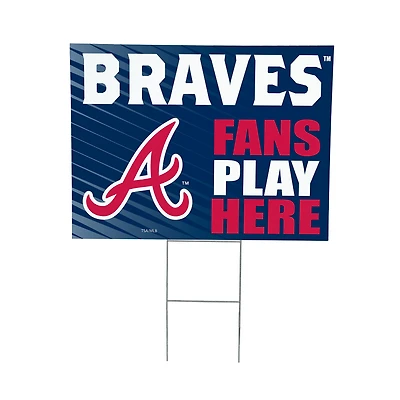 Atlanta Braves 18" x 24" Fans Play Here Outdoor Yard Sign
