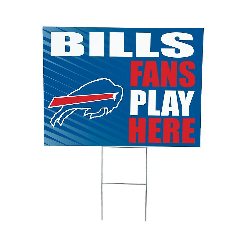 Buffalo Bills 18" x 24" Fans Play Here Outdoor Yard Sign