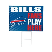 Buffalo Bills 18" x 24" Fans Play Here Outdoor Yard Sign