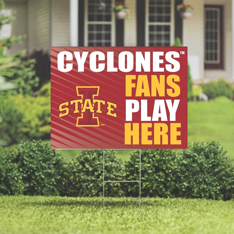 Iowa State Cyclones 18" x 24" Fans Play Here Outdoor Yard Sign