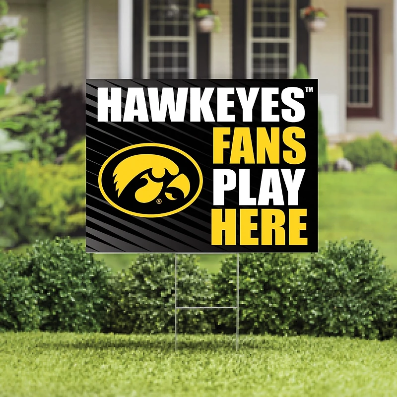Iowa Hawkeyes 18" x 24" Fans Play Here Outdoor Yard Sign