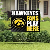 Iowa Hawkeyes 18" x 24" Fans Play Here Outdoor Yard Sign