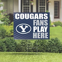 BYU Cougars 18" x 24" Fans Play Here Outdoor Yard Sign