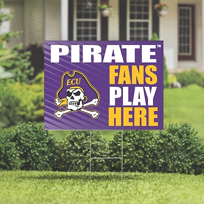 ECU Pirates 18" x 24" Fans Play Here Outdoor Yard Sign