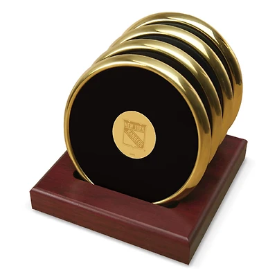 New York Rangers Gold  4-Pack Coaster Set