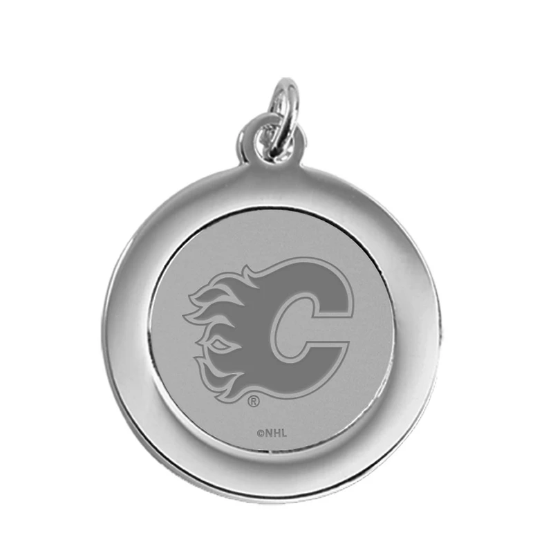 Calgary Flames Silver Pendant
