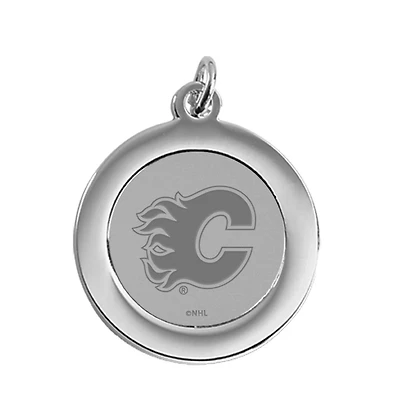 Calgary Flames Silver Pendant