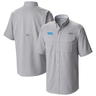 Men's Columbia Gray Carolina Panthers Low Drag Offshore Omni-Wick Button-Up Shirt