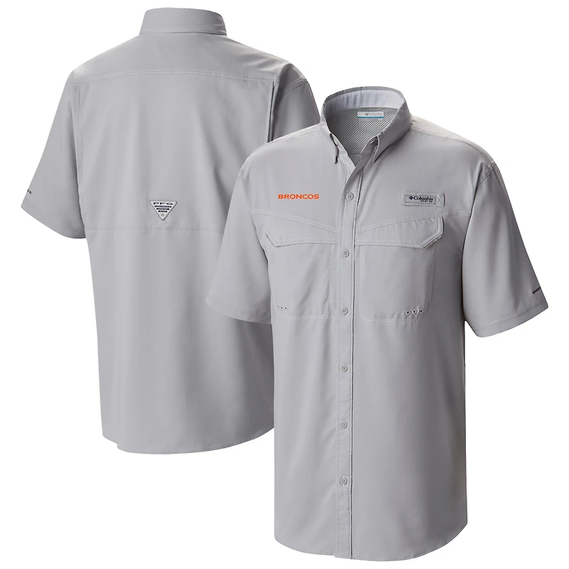 Men's Columbia Gray Denver Broncos Low Drag Offshore Omni-Wick Button-Up Shirt