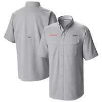 Men's Columbia Gray Denver Broncos Low Drag Offshore Omni-Wick Button-Up Shirt