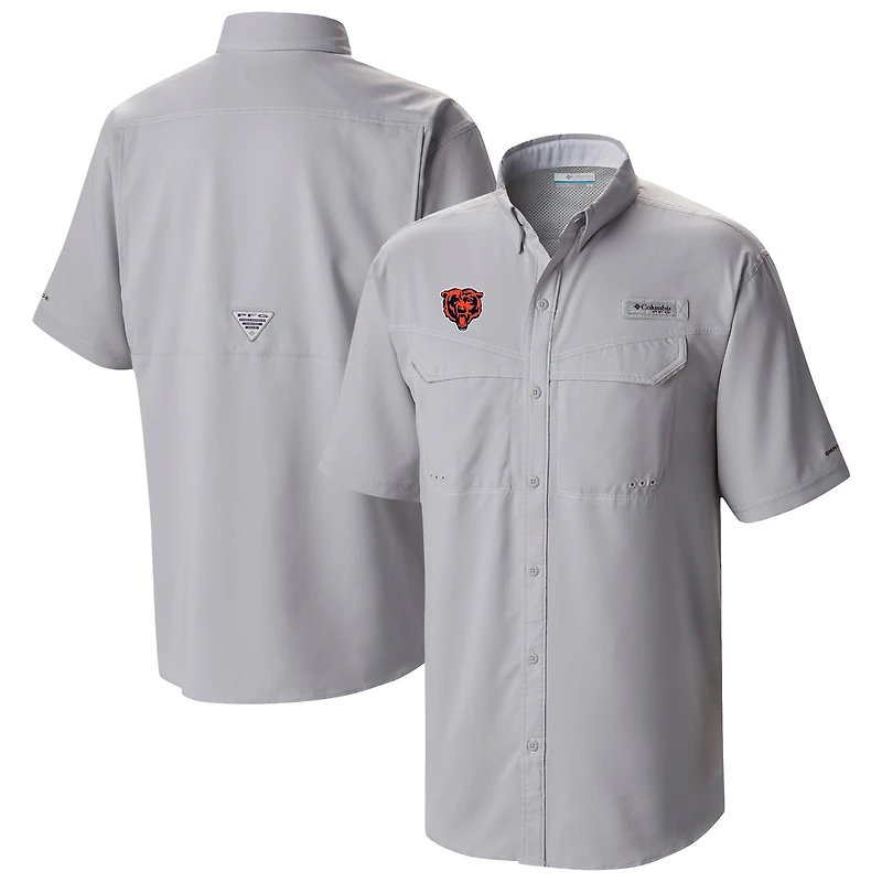 Men's Columbia Gray Chicago Bears Low Drag Offshore Omni-Wick Button-Up Shirt