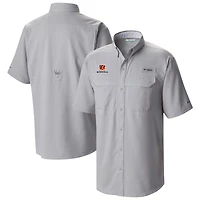 Men's Columbia Gray Cincinnati Bengals Low Drag Offshore Omni-Wick Button-Up Shirt