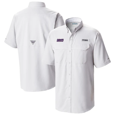 Men's Columbia White New York Giants Low Drag Offshore Omni-Wick Button-Up Shirt