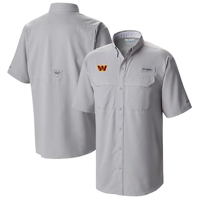 Men's Columbia Gray Washington Commanders Low Drag Offshore Omni-Wick Button-Up Shirt