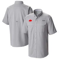 Men's Columbia Gray Buffalo Bills Low Drag Offshore Omni-Wick Button-Up Shirt