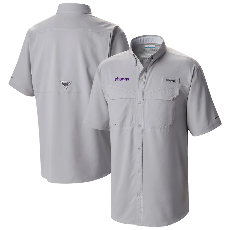 Men's Columbia Gray Minnesota Vikings Low Drag Offshore Omni-Wick Button-Up Shirt