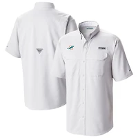 Men's Columbia White Miami Dolphins Low Drag Offshore Omni-Wick Button-Up Shirt