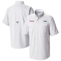 Men's Columbia White Tampa Bay Buccaneers Low Drag Offshore Omni-Wick Button-Up Shirt