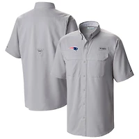 Men's Columbia Gray New England Patriots Low Drag Offshore Omni-Wick Button-Up Shirt