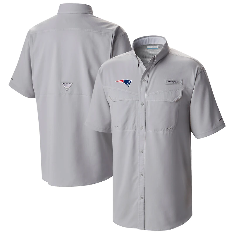Men's Columbia Gray New England Patriots Low Drag Offshore Omni-Wick Button-Up Shirt
