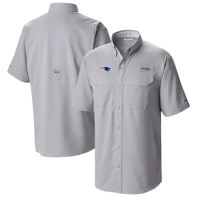 Men's Columbia Gray New England Patriots Low Drag Offshore Omni-Wick Button-Up Shirt