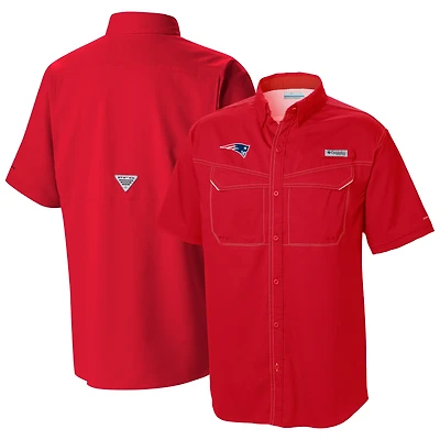 Men's Columbia Red New England Patriots Low Drag Offshore Omni-Wick Button-Up Shirt