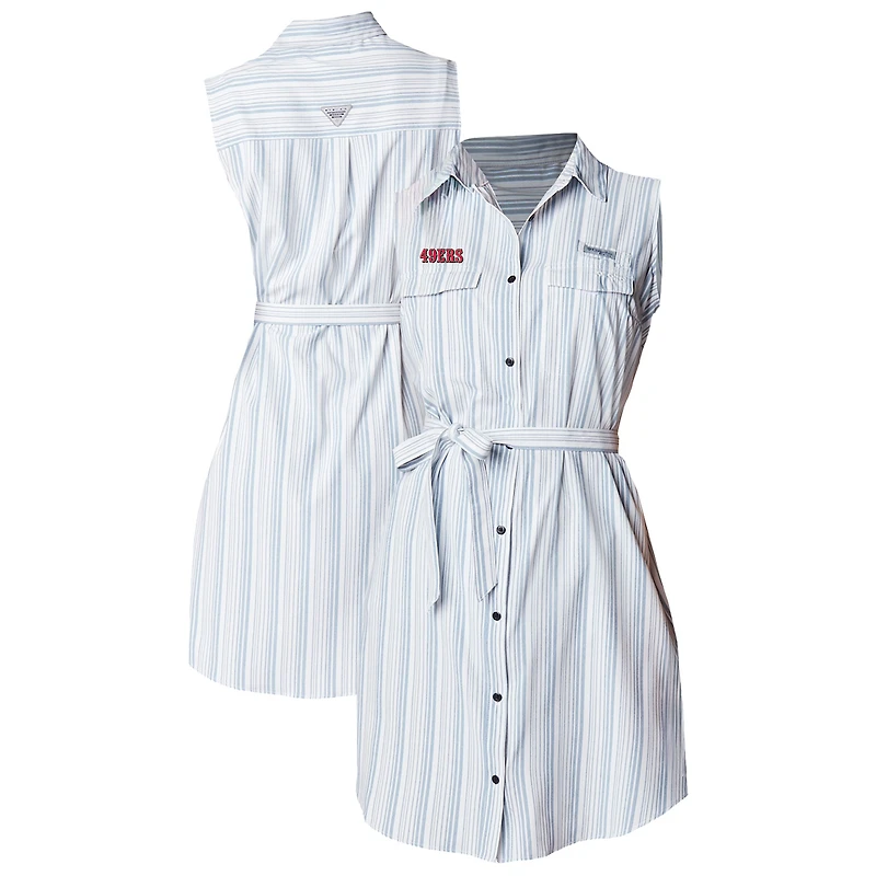 Women's Columbia  White San Francisco 49ers PFG Sun Drifter Woven Dress
