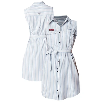 Women's Columbia  White San Francisco 49ers PFG Sun Drifter Woven Dress