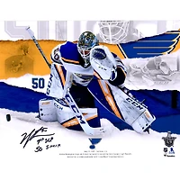 Jordan Binnington St. Louis Blues Autographed 11" x 14" First Stanley Cup Playoffs Shutout Photograph with "1st SCP Shutout 5/19/19" Inscription - Limited Edition of 50