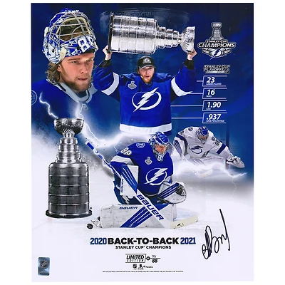 Andrei Vasilevskiy Tampa Bay Lightning Autographed Back-to-Back Stanley Cup Champions 16" x 20" Collage - Limited Edition of 88