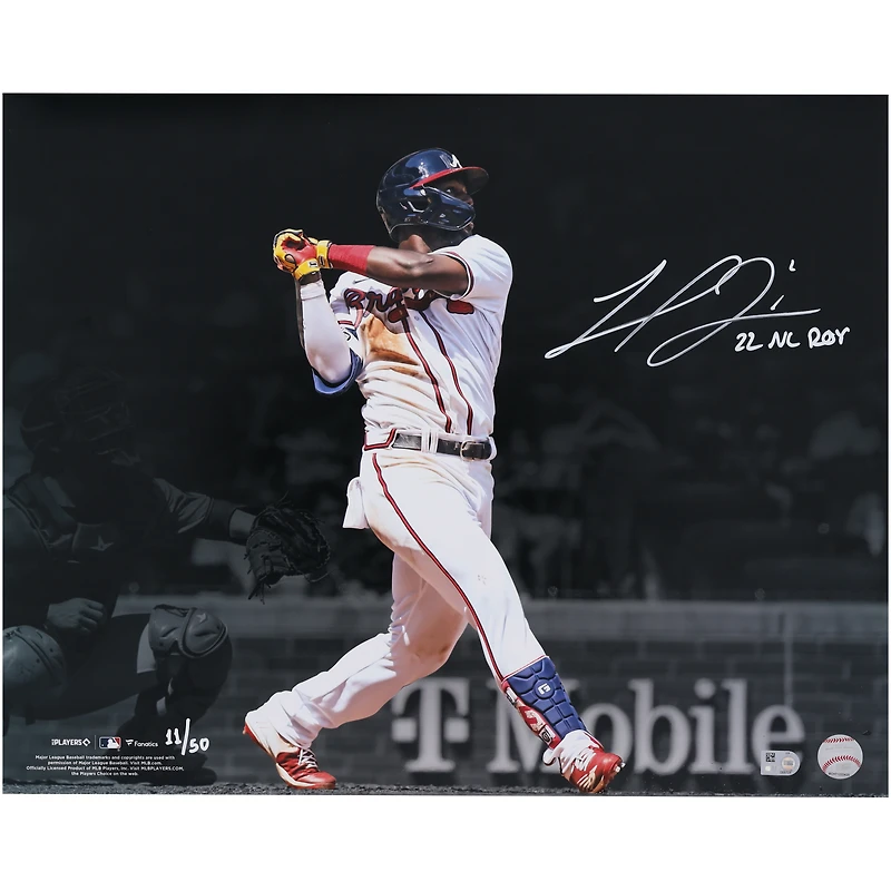 Michael Harris II Atlanta Braves Autographed 16" x 20" Hitting Spotlight Photograph with "22 NL ROY" Inscription - Limited Edition of 50