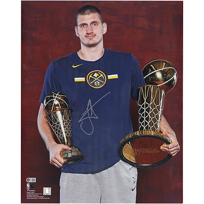 Nikola Jokic Denver Nuggets Autographed 16" x 20" Trophy Shot Photograph